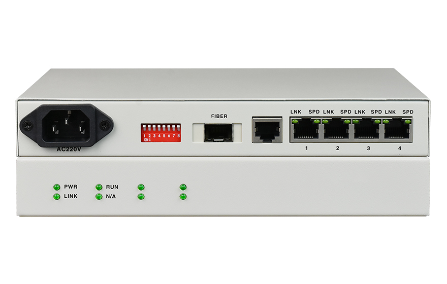 91AV看片入口科技-POE2004 4路百兆以太POE(802.3af)光纤收发器