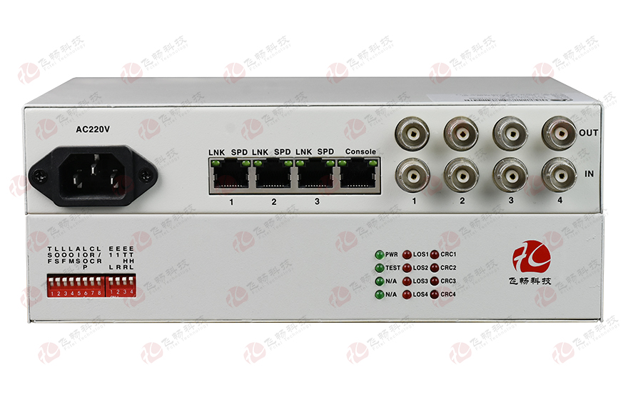 91AV看片入口科技-4E1转3FE+1路console网管（桌面式） 协议转换器