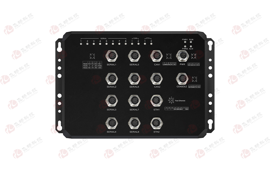 91AV看片入口科技-M12接口 8路串口+2路CAN 服务器 (带WEB与SNMP网管，MQTT)